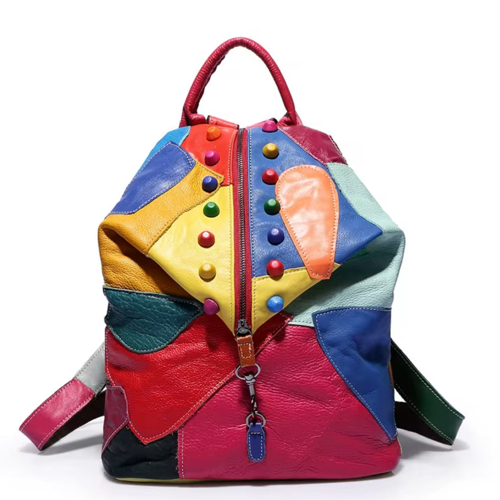 Riviera Rucksack — Echtes Leder, Großes Fassungsvermögen, Vintage-Bohemian-Stil