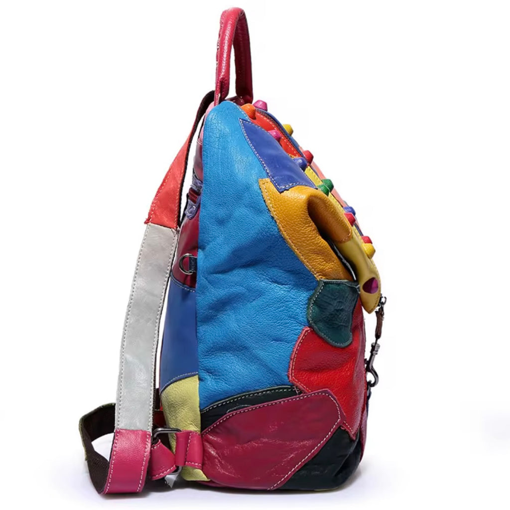 Riviera Rucksack — Echtes Leder, Großes Fassungsvermögen, Vintage-Bohemian-Stil