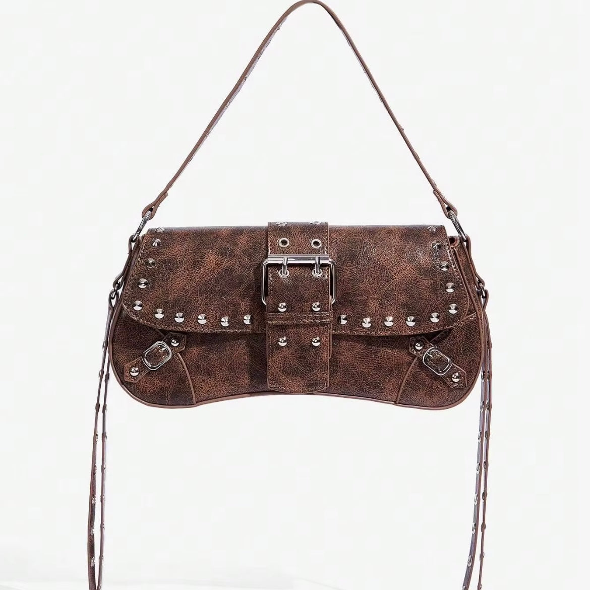 Sac Moto Punk à Rivets – Cuir PU Premium