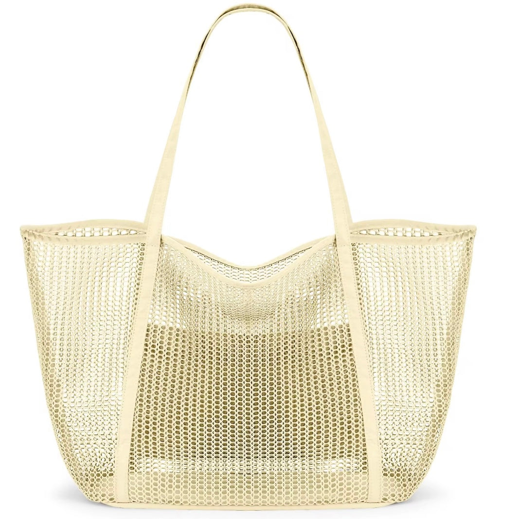Tote Soleil — Sac de Plage Grande Capacité en Maille, L'Incontournable de Tes Étés