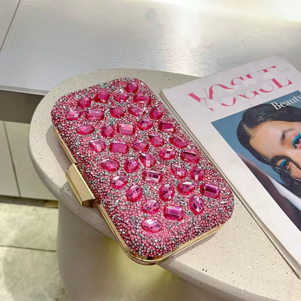 Sonnentasche – elegante Strass- und Kristall-Abendtasche