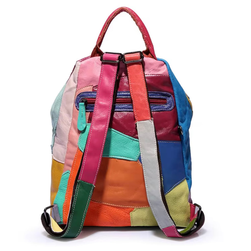 Riviera Rucksack — Echtes Leder, Großes Fassungsvermögen, Vintage-Bohemian-Stil